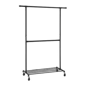 SONGMICS Rollgarderobe schwarz Metall 100,0 x 198,0 cm, 1 St.