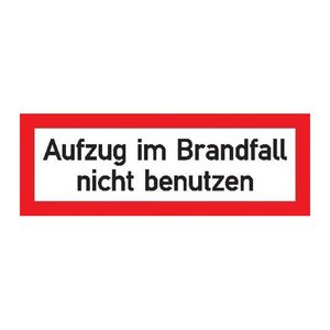 SafetyMarking® Brandschutzaufkleber "Aufzug im Brandfall nicht benutzen" rechteckig 14,8 x 5,2 cm, 1 St.