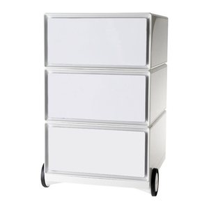 PAPERFLOW easyBox Rollcontainer weiß 3 Auszüge 39,0 x 43,6 x 64,2 cm