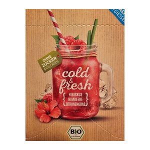 TEEKANNE cold & fresh Hibiskus-Himbeere-Zitronengras Bio-Tee 15 Portionen
