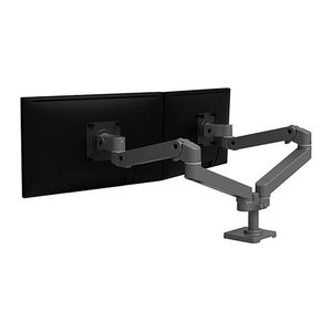 ergotron Monitor-Halterung LX Pro Dual Side-By-Side 45-686-293 dunkelgrau für 2 Monitore, Tischbohrung, Tischklemme