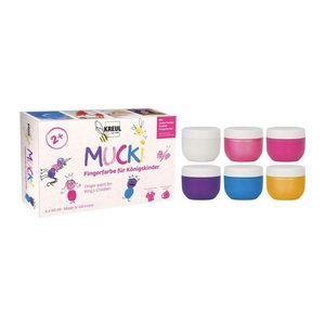 KREUL MUCKI Königskinder Fingerfarben farbsortiert 6 x 50,0 ml, 6 St.