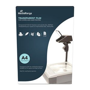 MediaRange Over Head Projector Film A4 Dual Side Coated 100x
