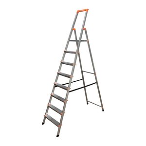 KRAUSE Stehleiter einseitig MONTO Solidy silber 8 Stufen, H: 250,0 cm