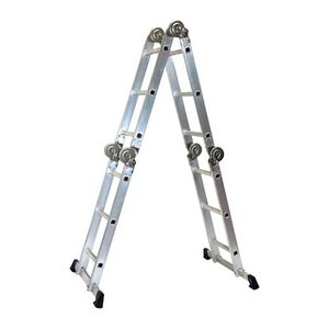 SZ Metall Gelenkleiter silber 4x 3 Sprossen, H: 330,0 cm