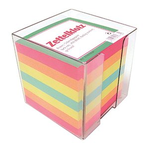 LANDRE Zettelbox klar 9x9 cm für ca. 800 Blatt Inhalt bunt