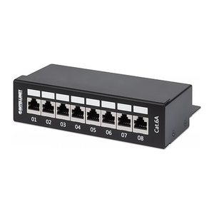 INTELLINET 8-Port Cat6a Patchpanel FTP Desktop schwarz