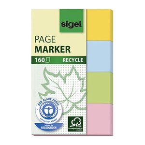 SIGEL RECYCLE Haftmarker farbsortiert 4x 40 Streifen