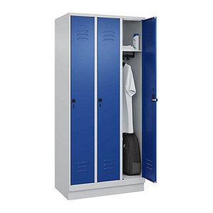 CP Spind Classic PLUS enzianblau, lichtgrau 080020-30 S10003, 3 Schließfächer 90,0 x 50,0 x 195,0 cm