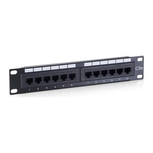 Equip 10" Patchpanel 12xRJ45 Cat5e UTP 1U 100MHz RAL9005
