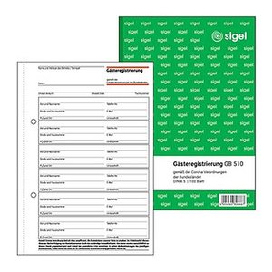 SIGEL Gästeregistrierung Formularbuch GB510, 1 St.