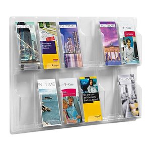 helit Wandprospekthalter transparent 1/3 DIN A4 76,6 x 5,1 x 52,0 cm, 1 St.