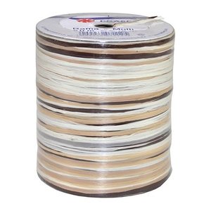 PRÄSENT Geschenkband Raffia matt braun/creme 3,0 mm x 50,0 m