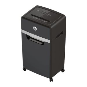 HP Pro Shredder 16MC Aktenvernichter mit Partikelschnitt P-5, 2 x 15 mm, bis 16 Blatt, schwarz