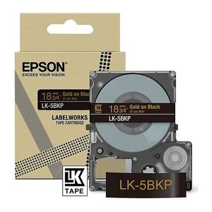 EPSON Schriftband LK LK-5BKP C53S672095, 18 mm, gold auf schwarz, 1 St.