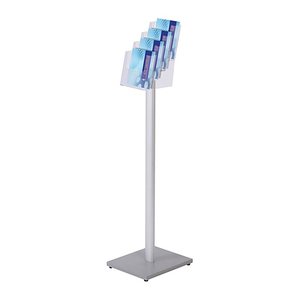 Showdown® Displays Prospektständer MB4C160 transparent DIN A5 4 Fächer 33,0 x 33,0 x 106,0 cm, 1 St.