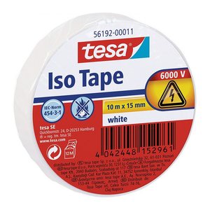 tesa Iso Tape Isolierband weiß 15,0 mm x 10,0 m 1 Rolle
