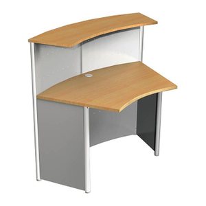 Kerkmann Empfangstheke Genua gebogen, buche, silber 118,0 x 70,0 x 115,0 cm