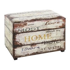 HAKU Möbel Sitztruhe 52922 Motiv Schriftzug Holz 58,0 cm
