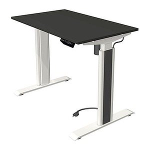 Kerkmann Move 1 advance elektrisch höhenverstellbarer Schreibtisch anthrazit rechteckig, T-Fuß-Gestell weiß 100,0 x 60,0 cm