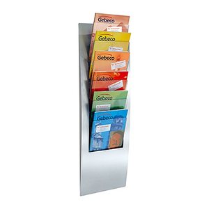 Kerkmann Wandprospekthalter Vario alu DIN A4 6 Fächern 31,0 x 10,0 x 102,0 cm, 1 St.