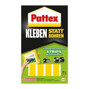 Pattex Klebestreifen für max. 2,0 kg, 2,0 x 4,0 cm, 10 St.