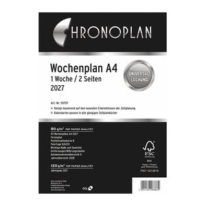 CHRONOPLAN Kalendereinlage 2027 Wochenplan A4