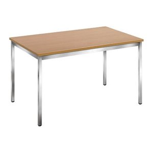 SODEMATUB Mehrzwecktisch buche rechteckig, Vierkantrohr chrom, 120,0 x 80,0 x 74,0 cm