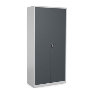 Aktenschrank aus Stahl – 800 x 380 (4,5 OH) – Korpus in Lichtgrau (Türen Anthrazitgrau)