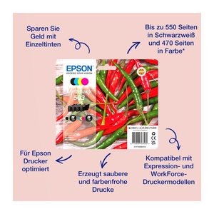 EPSON 503XL/T09R64 (Peperoni) schwarz, cyan, magenta, gelb Druckerpatronen, 4er-Set