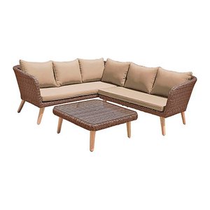 Garden Pleasure Loungegruppe PAMPLONA beige, braun Kunststoff, 10-teilig