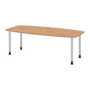 HAMMERBACHER Konferenztisch KT22C asteiche Tonnenform, Rundrohr silber, 220,0 x 83,0 - 103,0 x 72,0 - 74,0 cm