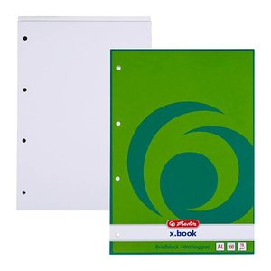 herlitz Briefblock x.book DIN A4 blanko Lineatur 20, 1 Block