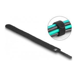 DELOCK Klett-Kabelbinder L 150 x B 12 mm schwarz 10 Stück
