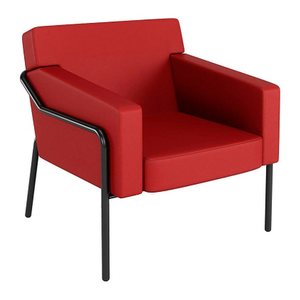 medso powered by PAPERFLOW Sessel MEDSO L rot schwarz Kunstleder 75,0 x 74,3 x 73,6 cm, 1 St.