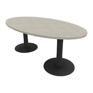 Quadrifoglio Konferenztisch Idea+ beton oval, Säulenfuß grau, 200,0 x 110,0 x 74,0 cm
