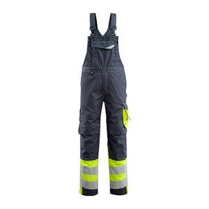 MASCOT® unisex Warnschutz-Latzhose Sunderland schwarzblau, gelb Größe 24