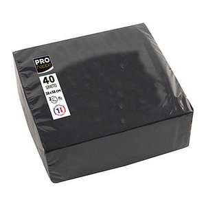PROnappe Servietten schwarz 2-lagig 38,0 x 38,0 cm, 40 St.