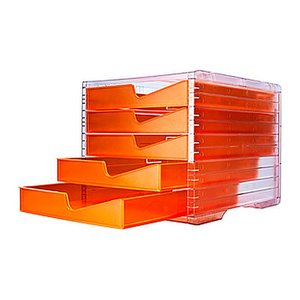 styro Schubladenbox styroswingbox NEONline  neon-orange 275-8430.2464, DIN A4 mit 5 Schubladen, 1 St.