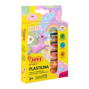 JOVI Knete PLASTILINA farbsortiert, 6 Farben je 15,0 g