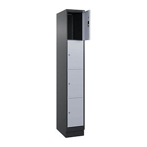 CP Schließfachschrank Classic PLUS schwarzgrau, weißaluminium 080020-104 S10013, 4 Schließfächer 30,0 x 50,0 x 185,0 cm