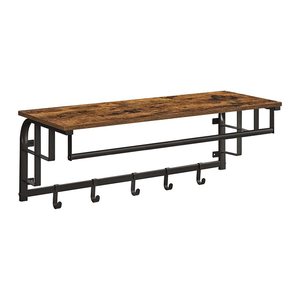 VASAGLE Wandgarderobe braun Holz 5 Haken 80,0 x 27,0 cm, 1 St.