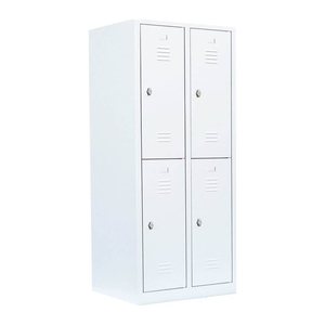 LÜLLMANN Spind signalweiß 523227, 4 Schließfächer 80,0 x 50,0 x 180,0 cm