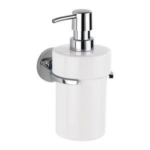 WENKO Seifenspender Isera 25032100 silber/weiß Edelstahl/Keramik 200,0 ml, 1 St.