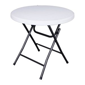 Garden Pleasure Gartentisch Mufaro schwarz, weiß rund 80,0 x 80,0 x 73,5 cm