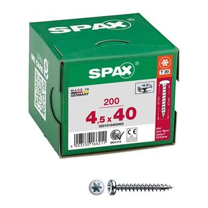 SPAX® Universalschrauben T20 Halbrundkopf WIROX 0201010450403 4,5 mm x 40 mm, 200 St.
