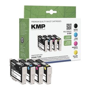 KMP E125V schwarz, cyan, magenta, gelb Druckerpatronen kompatibel zu EPSON T1295L, 4er-Set
