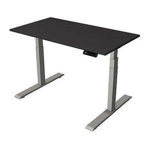 Kerkmann Smart office elektrisch höhenverstellbarer Schreibtisch anthrazit rechteckig, T-Fuß-Gestell silber 120,0 x 65,0 cm