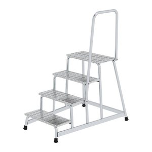 MUNK Montagetritt mit Handlauf 50044 silber 4 Stufen, H: 80,0 cm