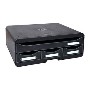 Exacompta Schubladenbox Toolbox  schwarz 319714D, DIN A4 quer mit 4 Schubladen, 1 St.